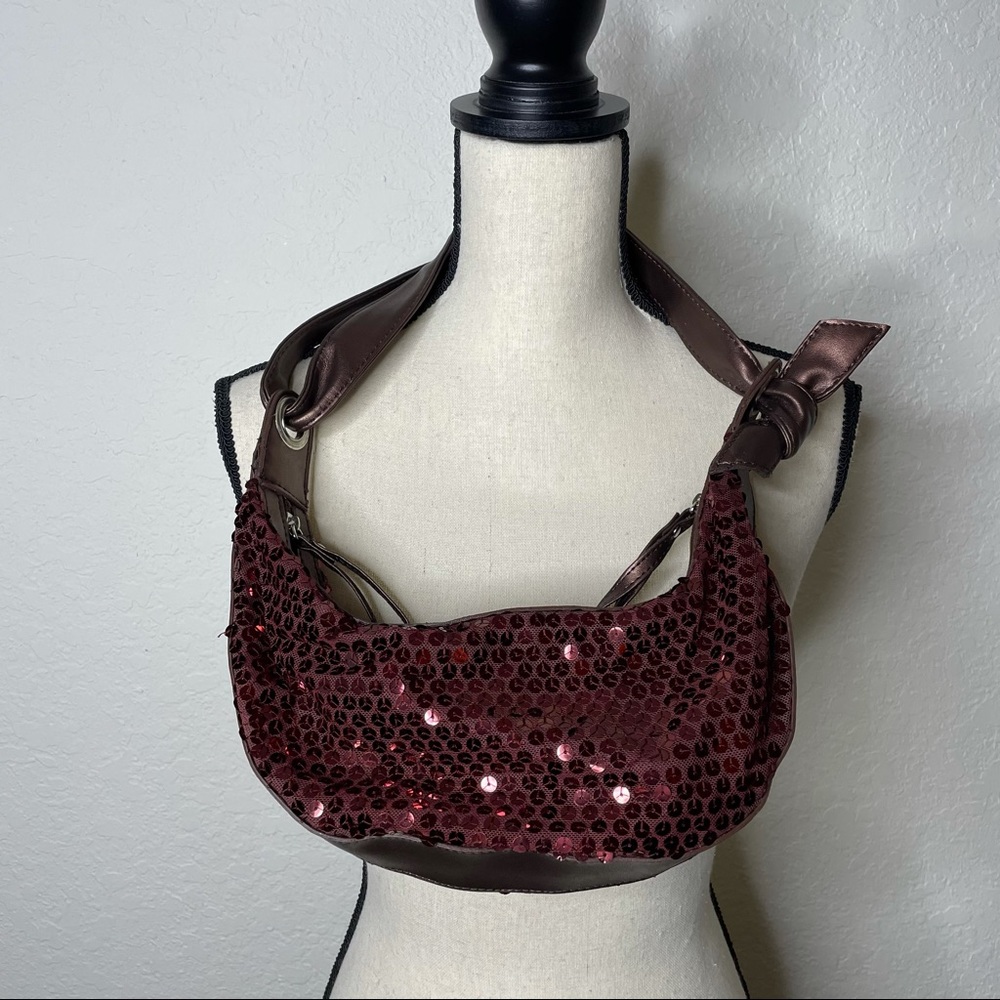 BROWN SEQUIN SHOULD BAG Y2K